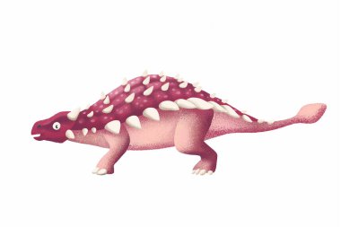 Ankylosaurus illüstrasyon, el çizimi, ışık arkaplan izole.