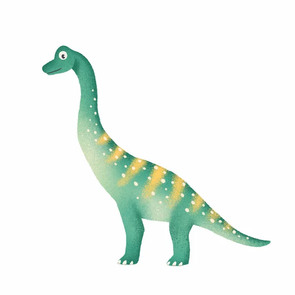 Illustration Brachiosaurus Dessinée Main Isolée Sur Fond Clair — Photo