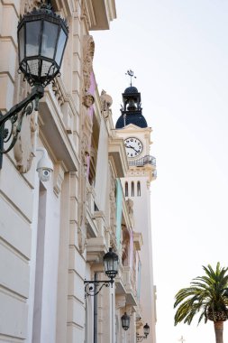 low angle view of port authority building in valencia, spain