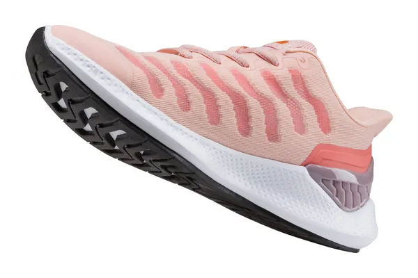 Рожеві Кросівки Вирівнюються Ходьба Спортивне Взуття Білому Тлі Ізольовані — стокове фото
