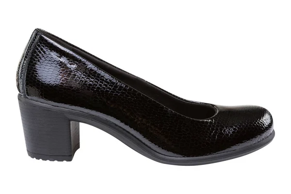 Elegantes Zapatos Femeninos Lacados Hechos Piel Reptil Con Tacones Sobre — Foto de Stock