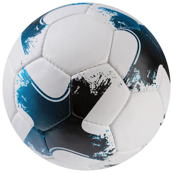 Modern Futbol Topu Siyah Noktalı Beyaz Beyaz Arka Planda Izole — Stok fotoğraf