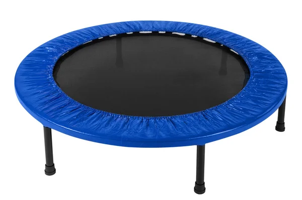 yuvarlak fitness trambolin bacaklarda, beyaz arka planda, izole