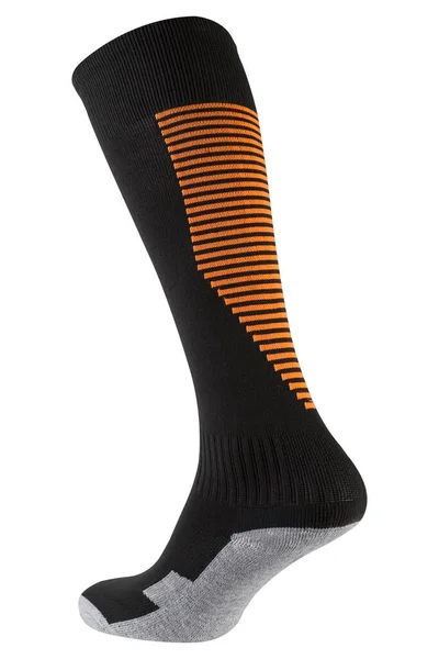 Siyah Futbol Taytları Veya Çorapları Turuncu Çizgili Masaj Efektli Beyaz — Stok fotoğraf