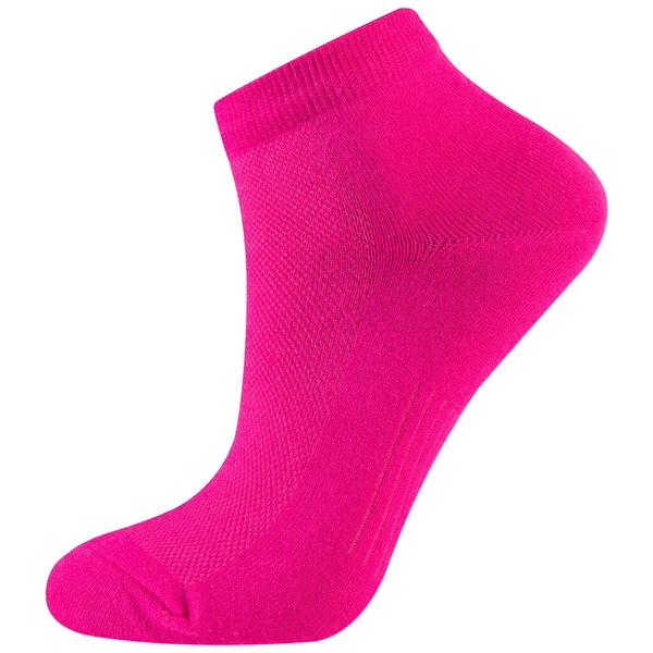 Коротка Темно Рожева Жіноча Шкарпетка Сіткою Білому Тлі Ізольована — стокове фото