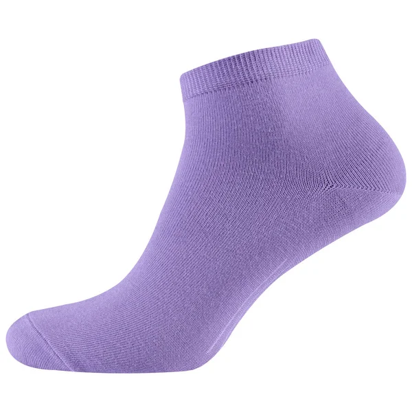 Short Voluminous Lilac Women Sock White Background Isolate — Stock Photo, Image