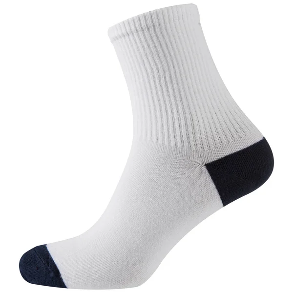 White Long Sock Sports Black Heel Toe Massage Effect White — Stock Photo, Image