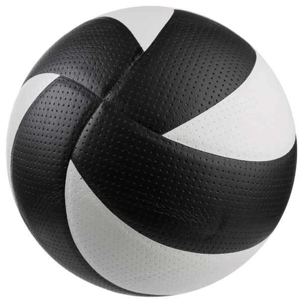 白色和黑色条纹排球 背景为白色 孤立的 — 图库照片