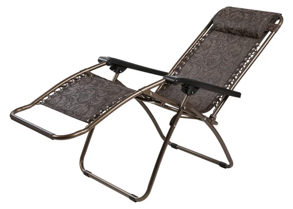 Folding Chair Camping Outdoor Recreation High Back Armrests Sleeping Position — Stock Photo, Image