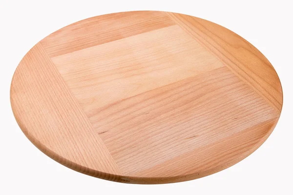 Okrągła Deska Cięcia Drewna Bukowego Nowa Deska — Zdjęcie stockowe