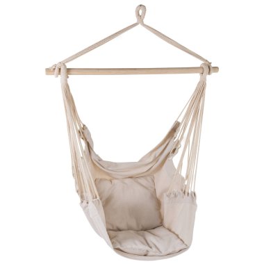 Sade hamak sandalyesi, beyaz arka plan, yan görünüş, izole