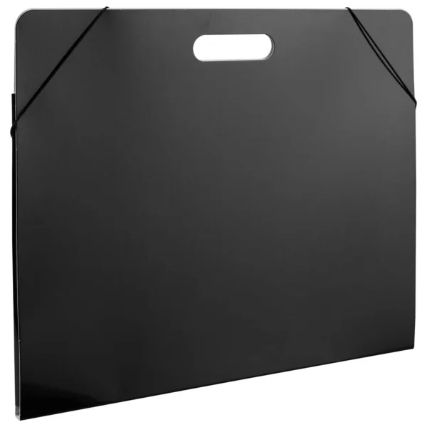 Czarny Folder Biurowy Rysunków Lub Dokumentów Białym Tle Izolować — Zdjęcie stockowe