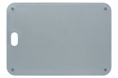 modern gri plastik kesme tahtası, beyaz arkaplan, ön düzenleme, izole