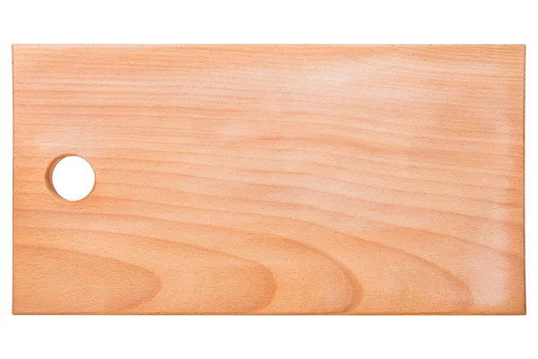 New Wooden Chopping Board Made Beech Beautiful Texture White Background — Stock Photo, Image