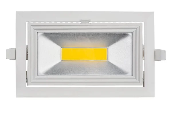 Proyector Led Blanco Con Una Lámpara Potente Ahorro Energía Vista — Foto de Stock