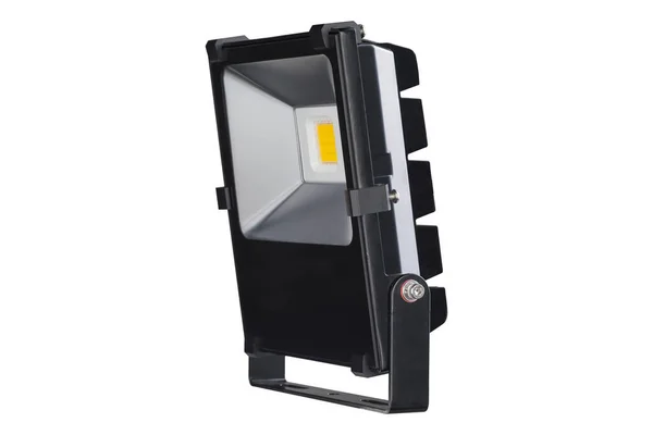 Proyector Led Negro Para Iluminación Exterior Ahorro Energía Vista Lateral — Foto de Stock