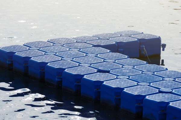 Blue Plastic Pontoon Plastic Mooring Sea — Stock Photo, Image