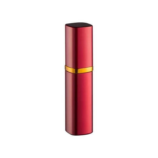 Flacon Rouge Avec Spray Pour Parfum Recouvert Couvercle Sur Fond — Photo