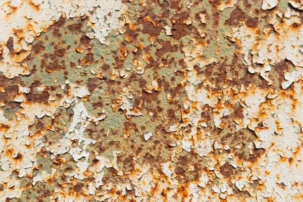 Rusty Metal Surface Cracked White Paint Old Metal Close Royalty Free Stock Images
