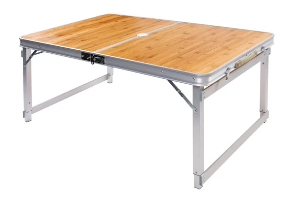 Meja Lipat Yang Mudah Untuk Berkemah Atau Untuk Memancing Dengan — Stok Foto