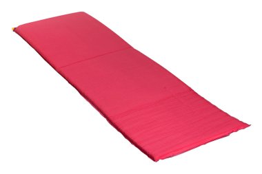 Beyaz arka planda yatay spor için mat, yoga, turizm, aktif yaşam tarzı, izole edilmiş