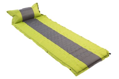 Beyaz arka planda yatay spor için mat, yoga, turizm, aktif yaşam tarzı, izole edilmiş