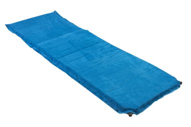 Beyaz arka planda yatay spor için mat, yoga, turizm, aktif yaşam tarzı, izole edilmiş