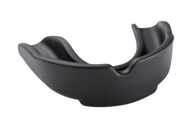 Siyah kauçuk diş, boks ya da karate için beyaz arka planda koruma