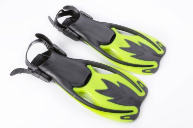 yüzme yeşili için yüzen yüzgeçler beyaz arka planda siyah, izole