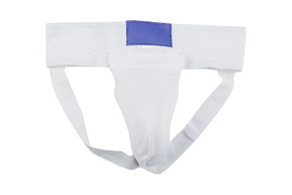Protección Tejido Blanco Para Ingle Para Deportes Karate Boxeo Sobre —  Fotos de Stock