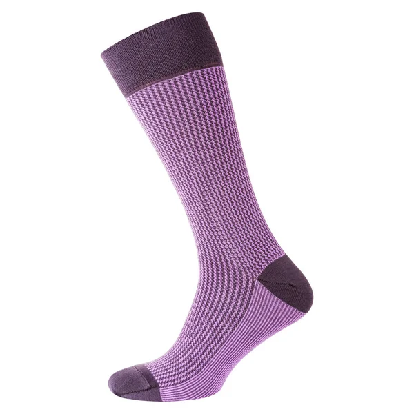 Lilac Sock White Background Vertical Layout Isolate — Stockfoto