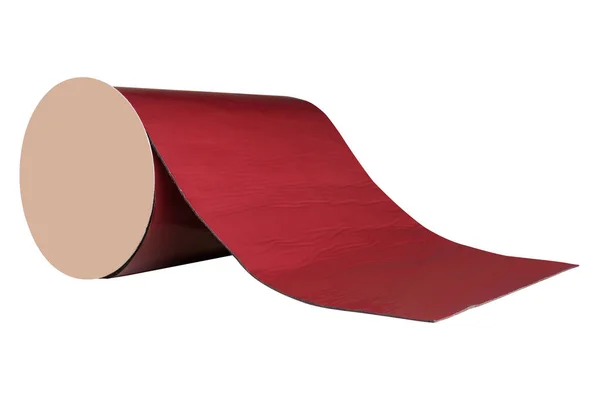 红宽胶布带 用于连接屋顶材料的接缝 安装屋顶时 在白色背景上隔离 — 图库照片