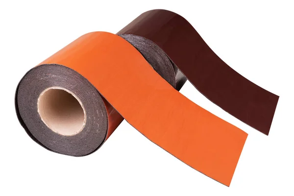 Two Colored Rolls Rubber Reinforced Tape Connecting Sealing Roofing Materials — Φωτογραφία Αρχείου