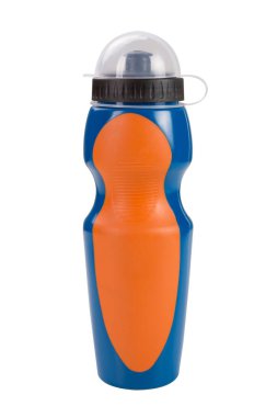 bir renkli su şişesi, bisiklet şişesi, spor için, beyaz arka planda