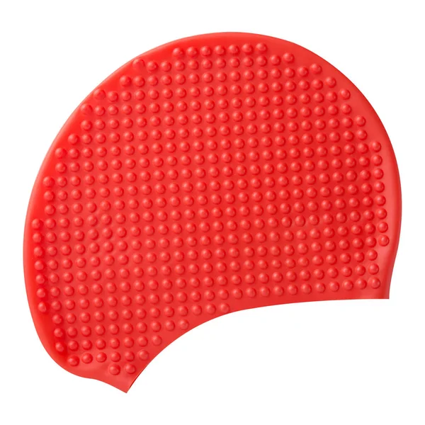 Red Cap Swimming Rubber Silicone White Background Isolated — Stockfoto
