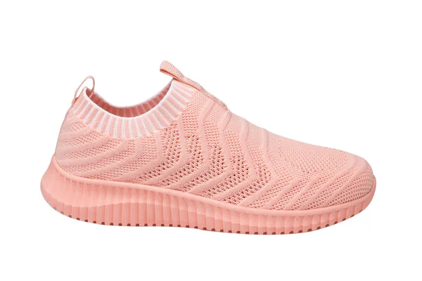 One Summer Pink Sneaker Lightweight Mesh Fabric Sports Shoes White — Stock Photo, Image