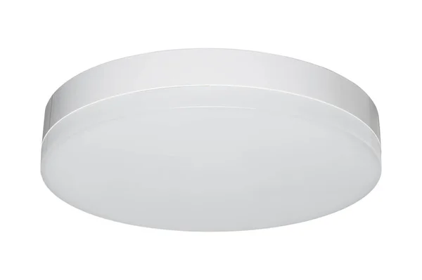 Witte Ronde Plafondlamp Met Matglas Een Witte Achtergrond Isoleren — Stockfoto