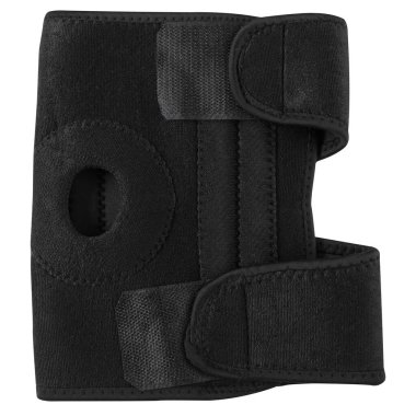 Tıbbi dizlik, fiksatörlü, beyaz bir arka planda diz eklemini desteklemek için, izole