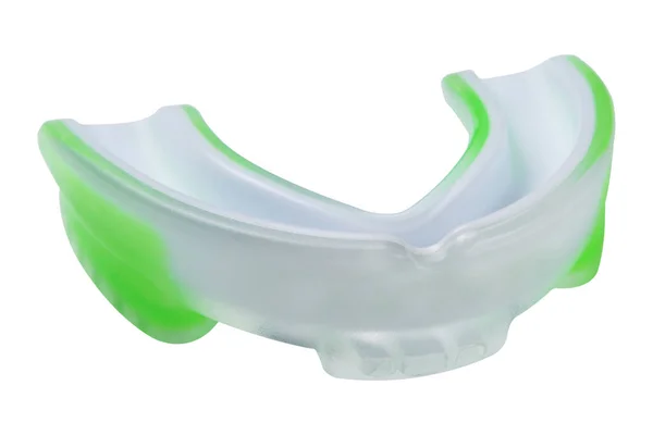 Διαφανές Προστατευτικό Στόματος Σιλικόνης Πράσινα Ένθετα Μονογνάθου Προστατευτικό Στόματος Λευκό — Φωτογραφία Αρχείου