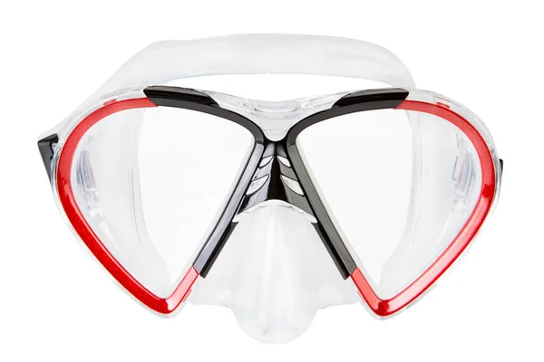 Snorkelen Masker Met Rode Rand Witte Achtergrond Isoleren — Stockfoto