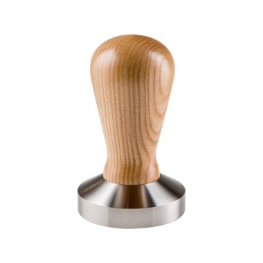 Beyaz arka planda ahşap saplı metal kurcalayıcı izole edildi