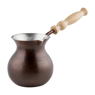 Metalik kahve makinesi, Türk bakır beyaz arka planda izole