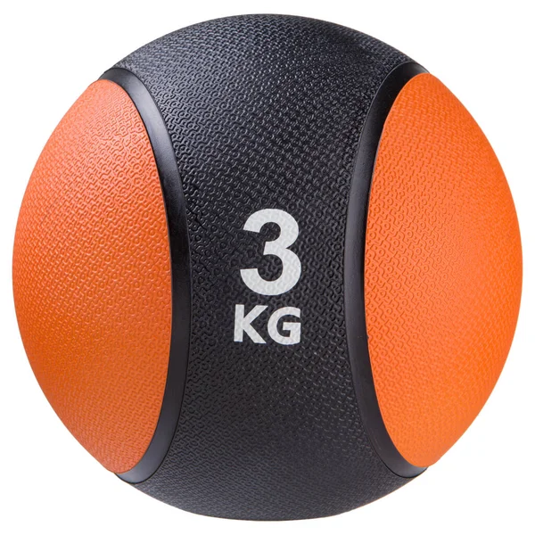 Черный Оранжевый Медовый Мяч Весом Три Килограмма Физиотерапевтических Упражнений Фитнеса — стоковое фото