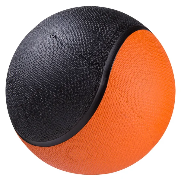 Medicine Ball Black Orange Fitness Physiotherapy Exercises White Background Isolate — Stockfoto