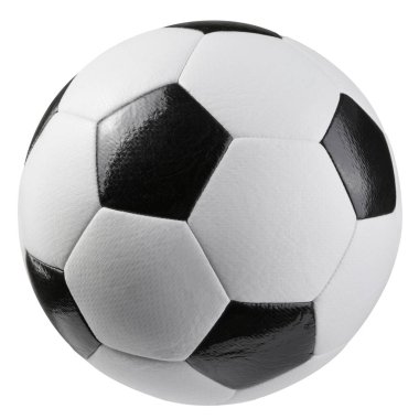 classic black and white soccer ball made of modern durable material, on a white background, isolate