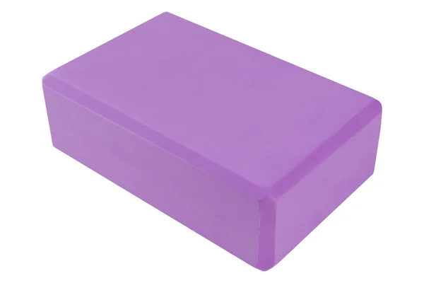 One Lilac Yoga Block White Background Isolate — Stock Photo, Image