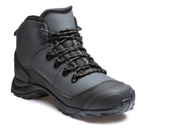 Erkek nubuck deri bot, beyaz arka planda, sonbahar ayakkabıları, izole