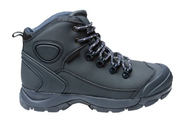 Beyaz arka planda mavi sonbahar veya kış botu, nubuck deri ayakkabılar, izole