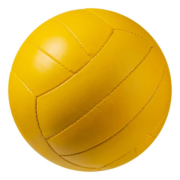白色背景的黄色排球球 经典设计 — 图库照片