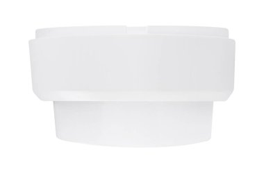 Beyaz plato, kurşun lamba, yan görünüş, beyaz arka plan, izole